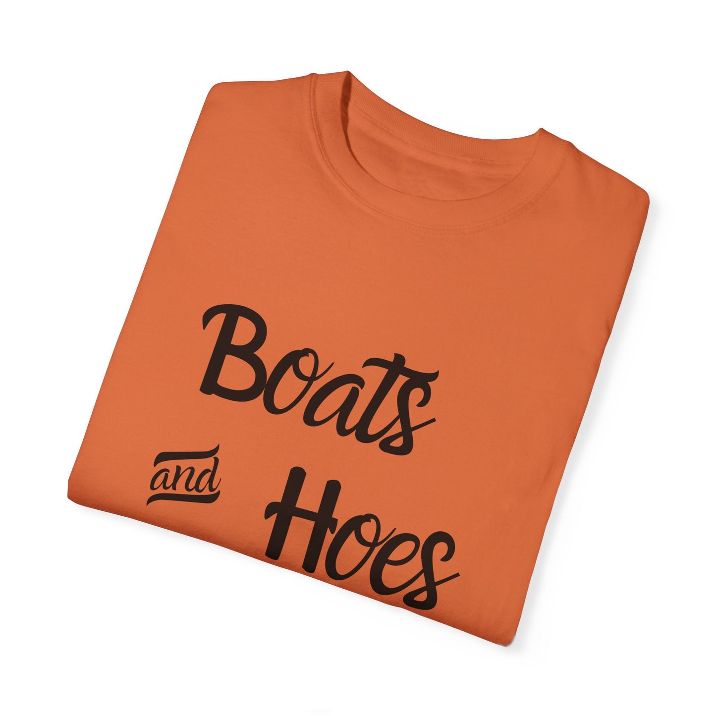 Unisex Garment-Dyed T-shirt: 'Boats and Hoes' Casual Tee for Summer Vibes