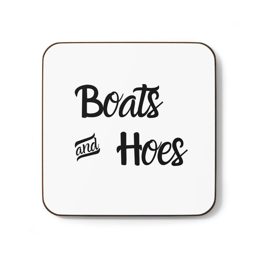 Funny Hardboard Coaster - "Boats and Hoes" Inspired Beverage Accessory