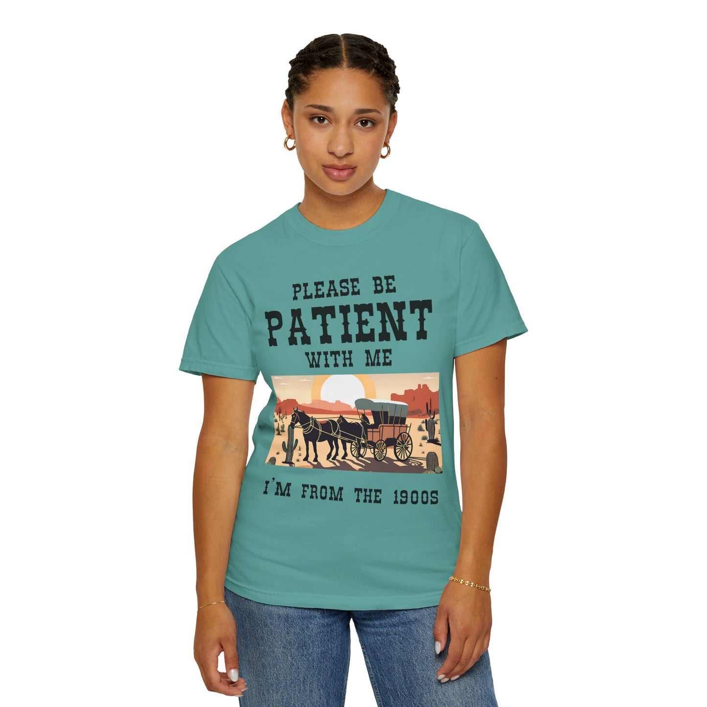 Vintage Patient Tee - Unisex Garment-Dyed T-Shirt with Retro 1900s Design