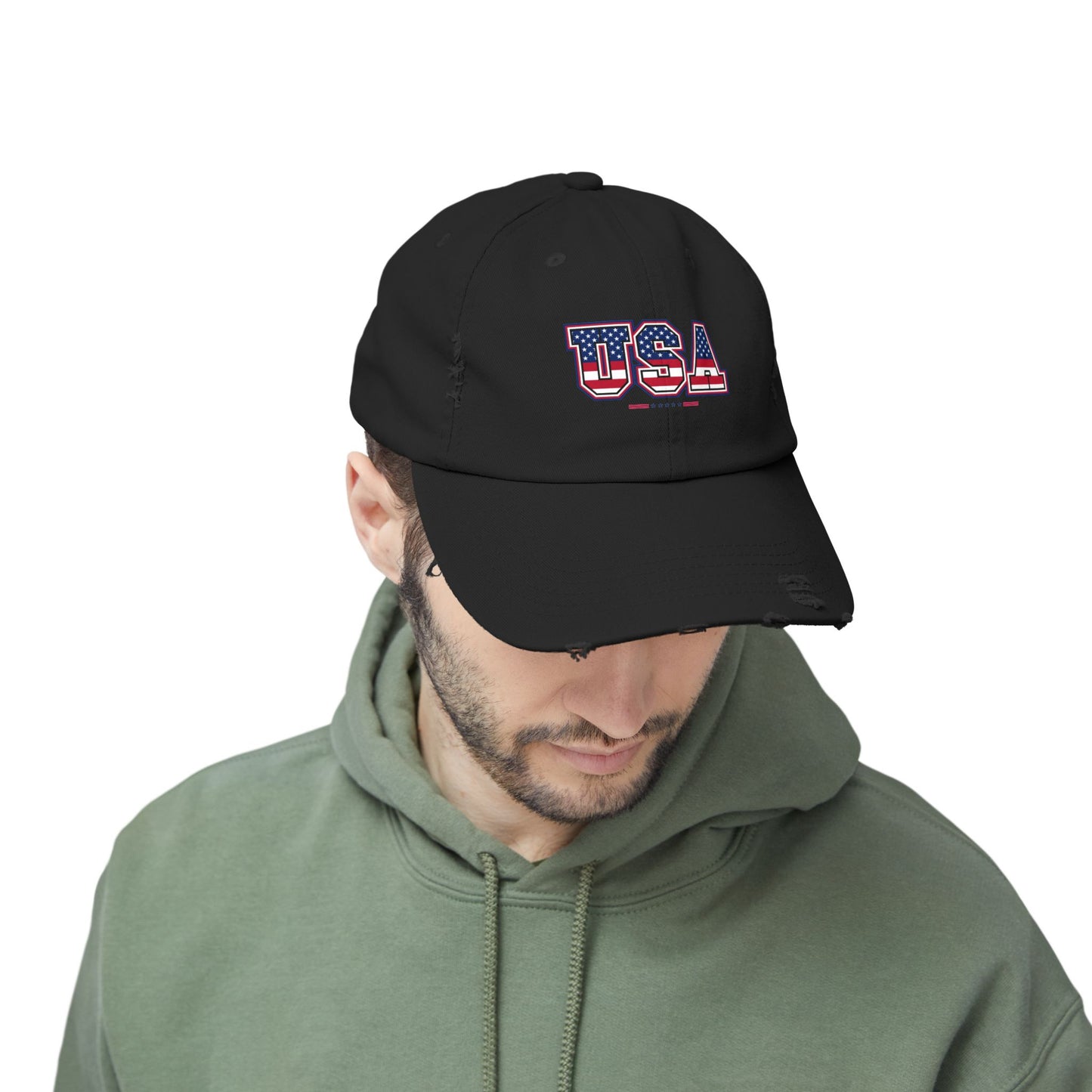 Unisex Distressed USA Cap - Casual Style for Outdoor Adventures