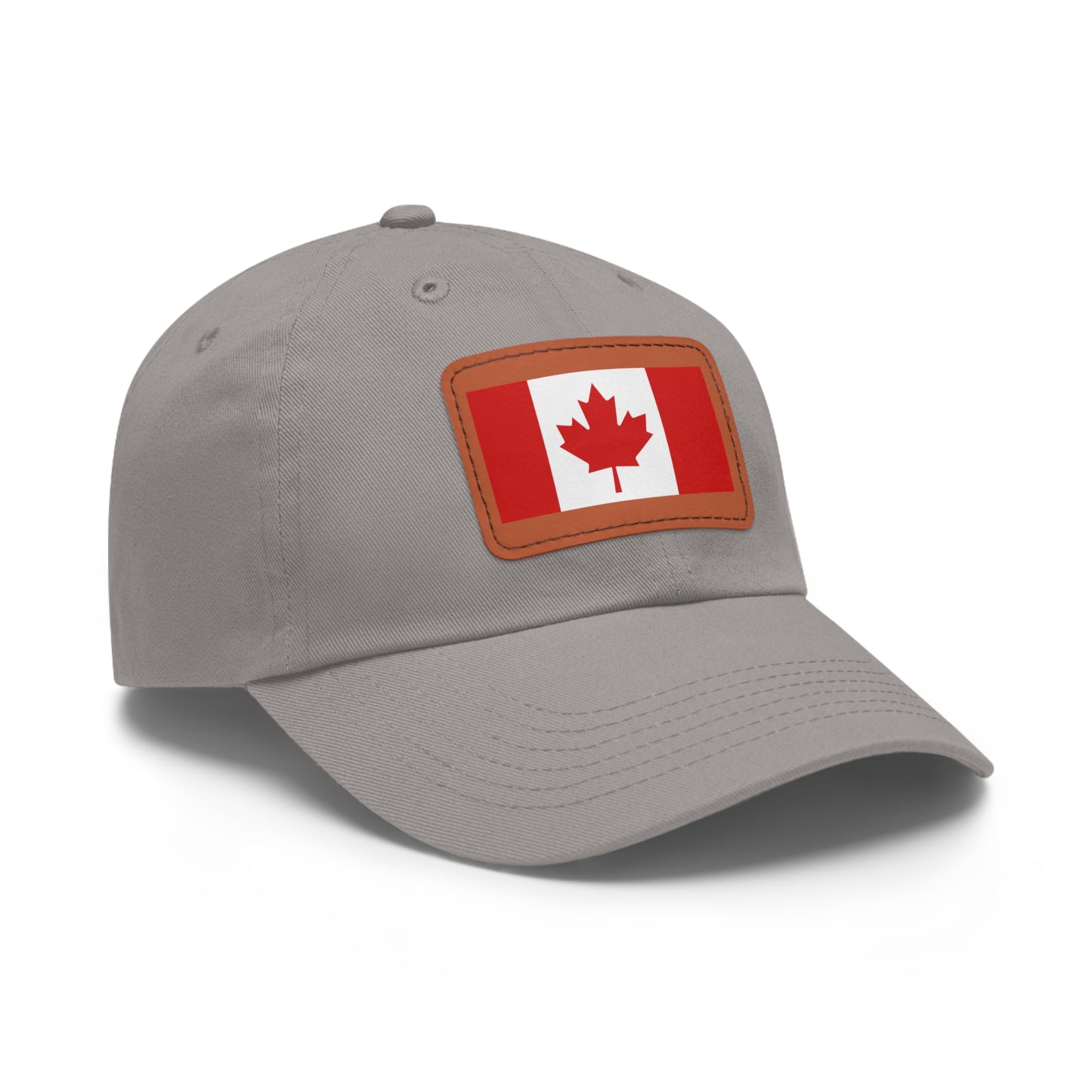 Canada Flag Dad Hat with Leather Patch | Classic White Cap for Outdoors & Celebrations