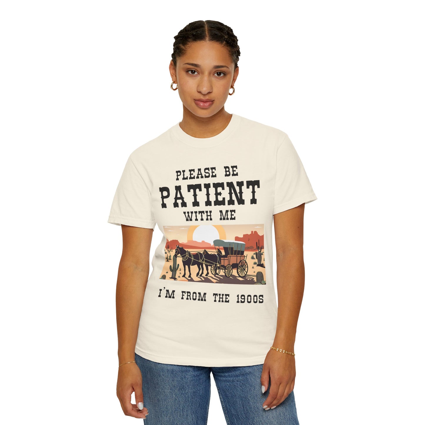 Vintage Patient Tee - Unisex Garment-Dyed T-Shirt with Retro 1900s Design