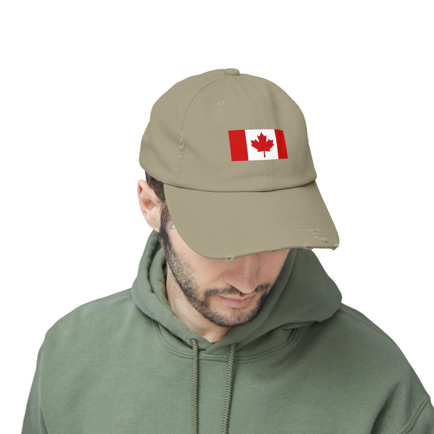 Canada Flag Distressed Cap - Unisex Pink Hat for Casual Style