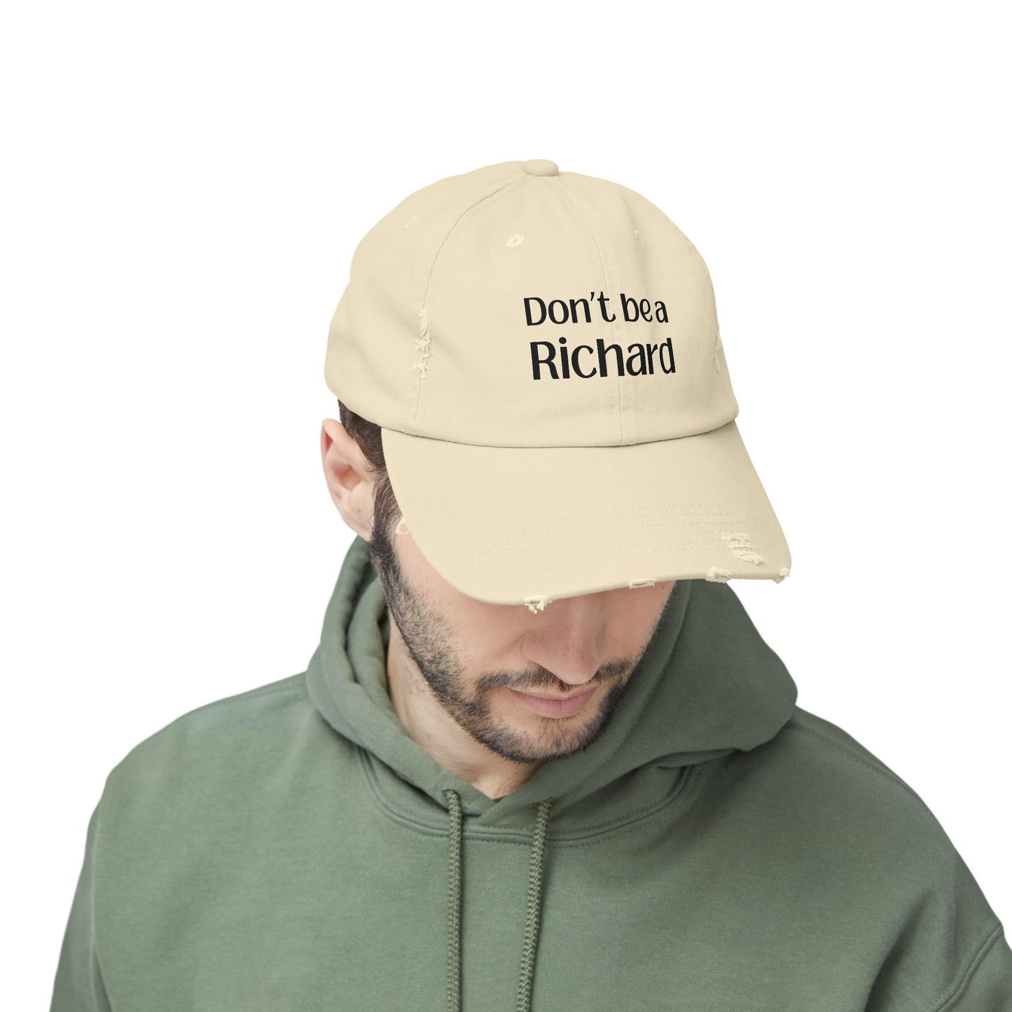 Funny Distressed Cap - 'Don't Be a Richard' Unisex Pink Hat