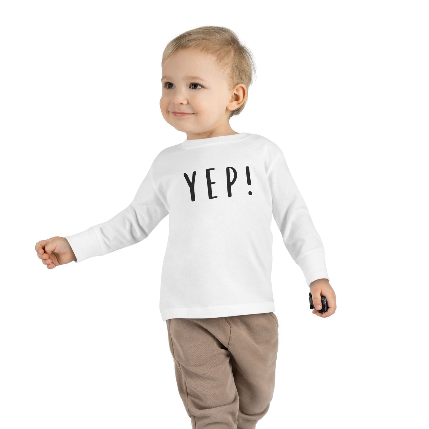 Funny Toddler Long Sleeve Tee - 'YEP!' Cute Kids Shirt for Playtime