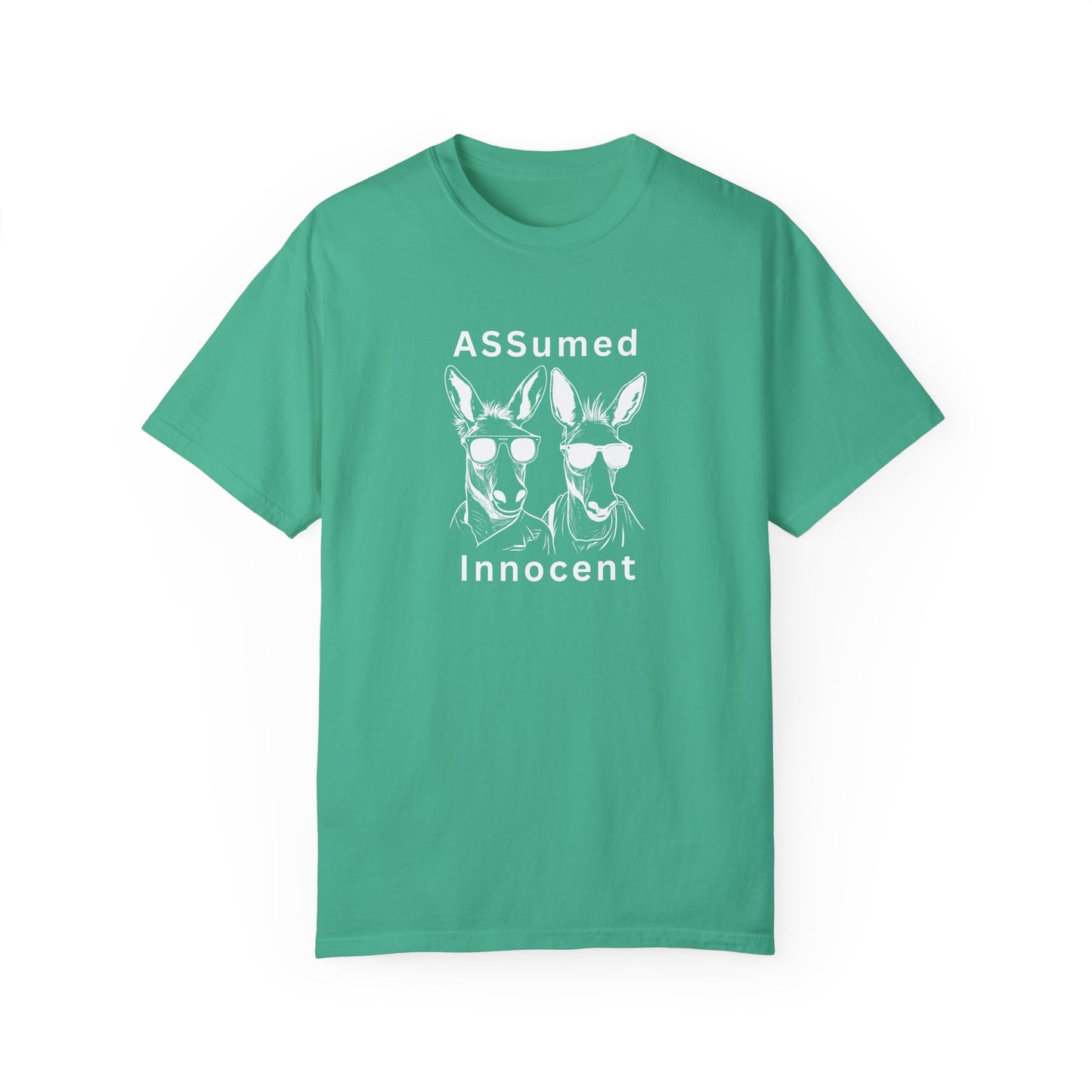 Funny Unisex Graphic T-Shirt - "ASSUMed Innocent" - Casual Wear for Animal Lovers