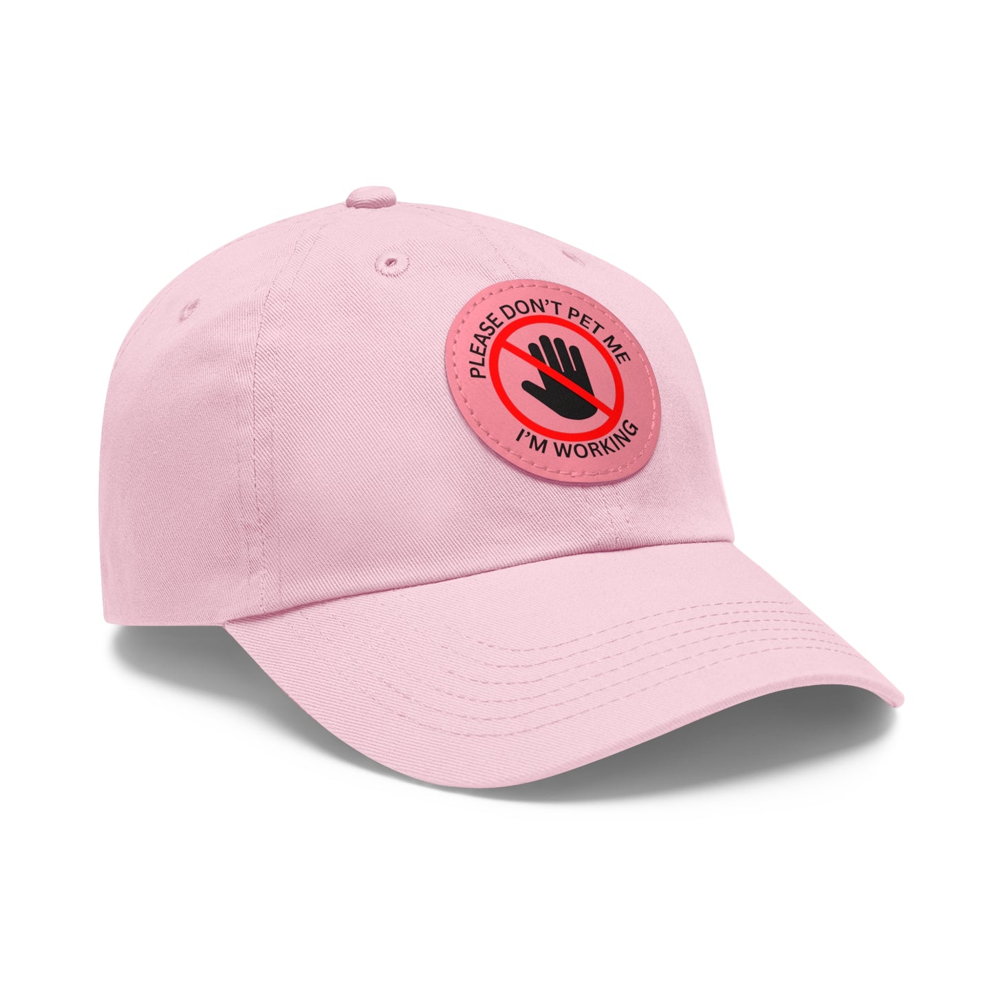 Funny Dad Hat with Leather Patch - 'Please Don't Pet Me, I'm Working'