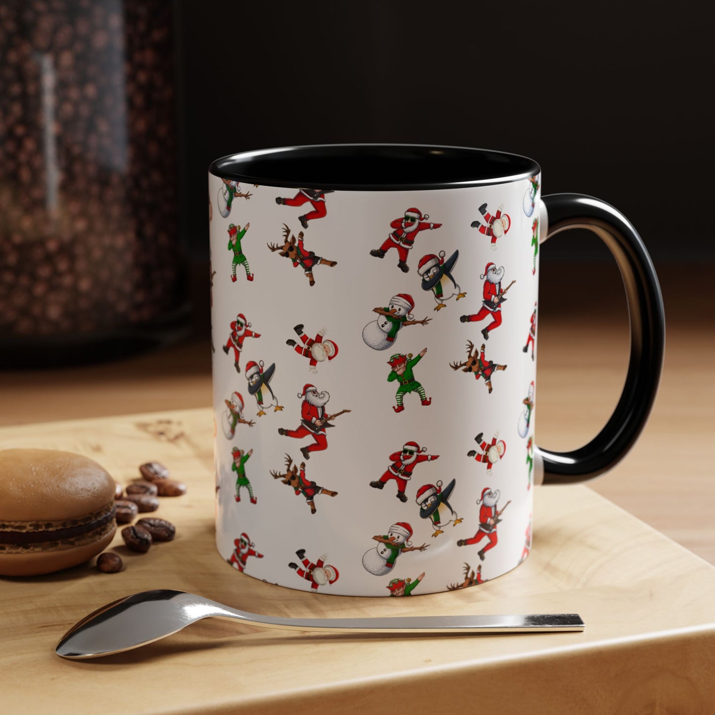 Festive Santa and Elf Coffee Mug - Fun Christmas Drinkware