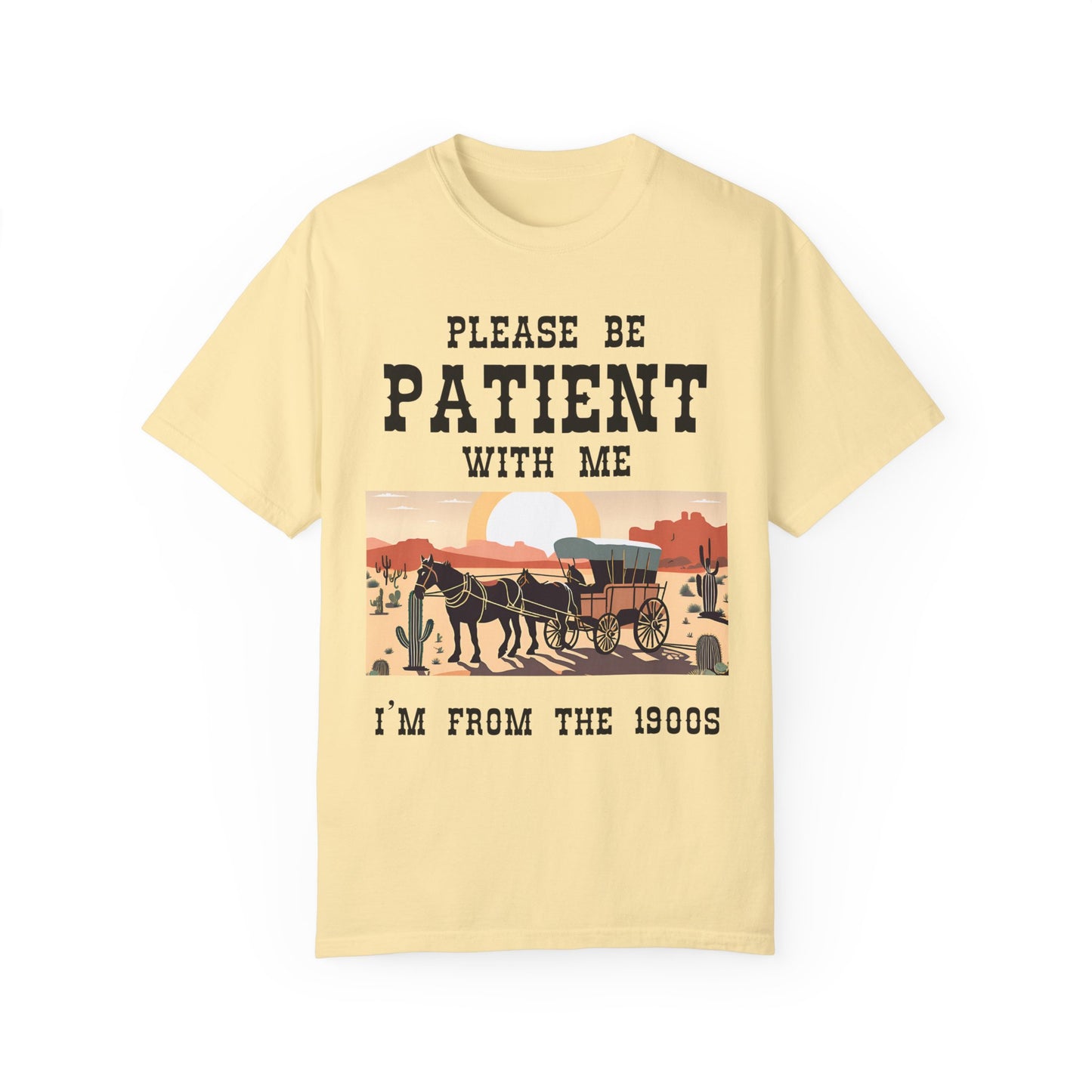 Vintage Patient Tee - Unisex Garment-Dyed T-Shirt with Retro 1900s Design