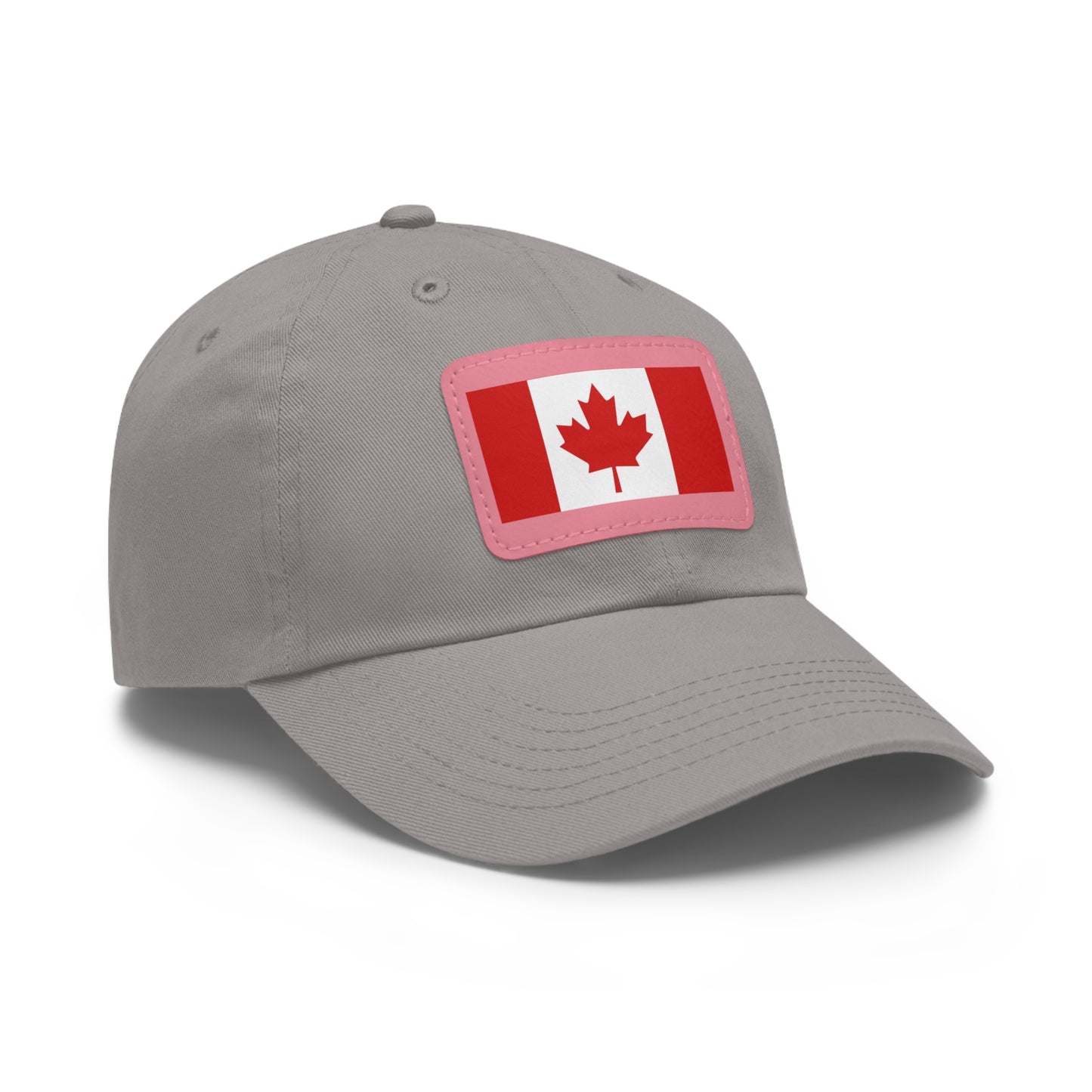 Canada Flag Dad Hat with Leather Patch | Classic White Cap for Outdoors & Celebrations