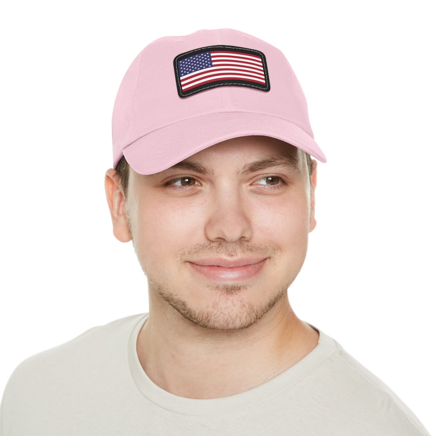 Patriotic Dad Hat with Leather Patch – USA Flag Cap for Summer Adventures