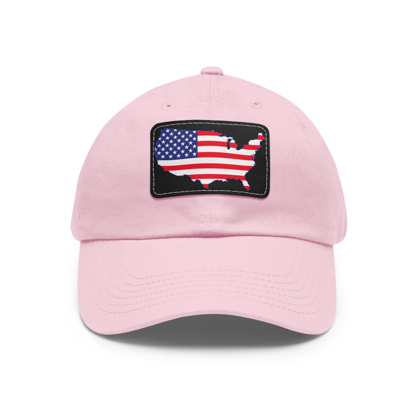 Patriotic Dad Hat with Leather Patch - USA Flag Cap for Outdoors