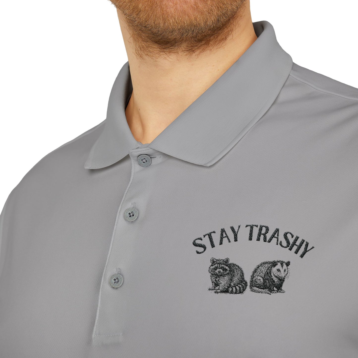 Stay Trashy Unisex Performance Polo - Bright Yellow Adidas Shirt