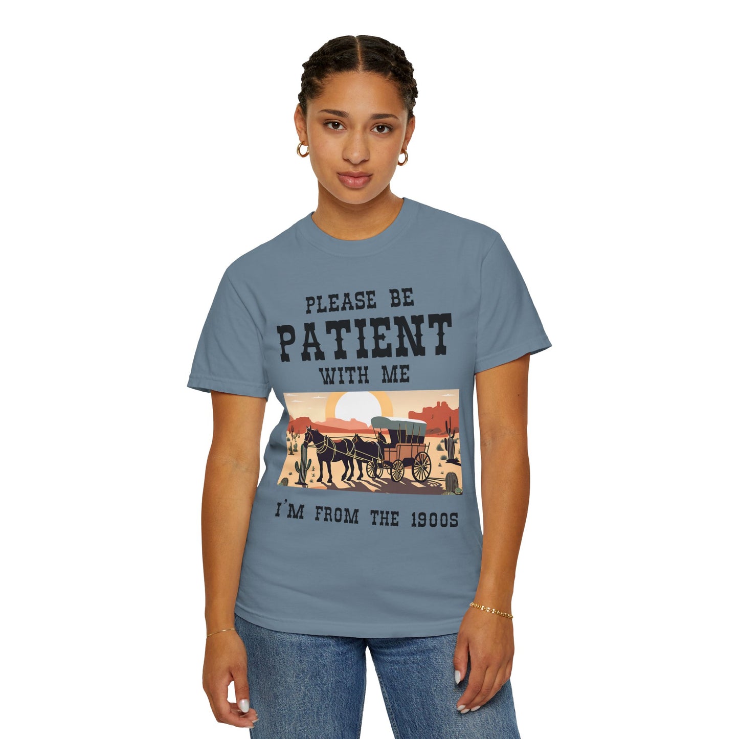 Vintage Patient Tee - Unisex Garment-Dyed T-Shirt with Retro 1900s Design