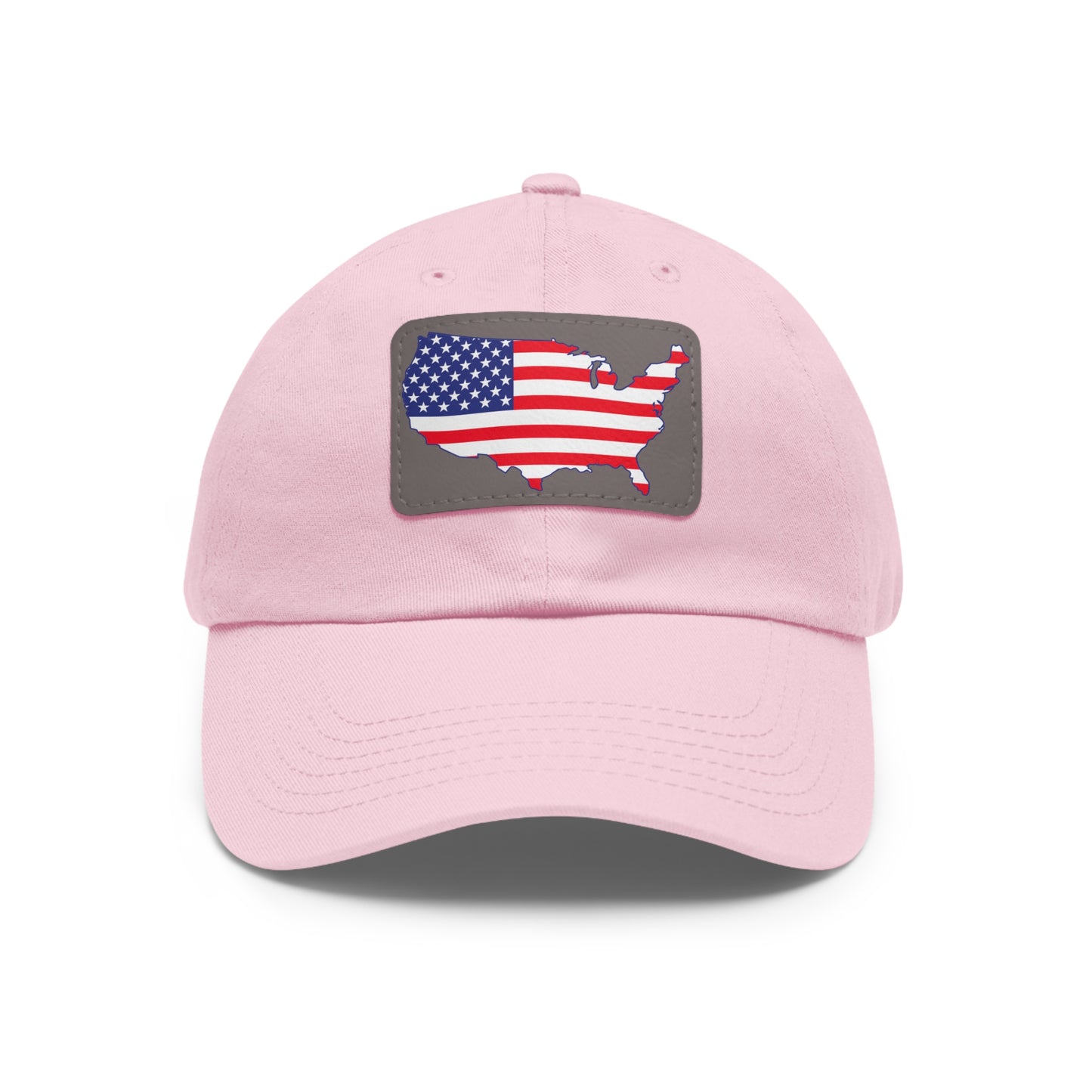 Patriotic Dad Hat with Leather Patch - USA Flag Cap for Outdoors