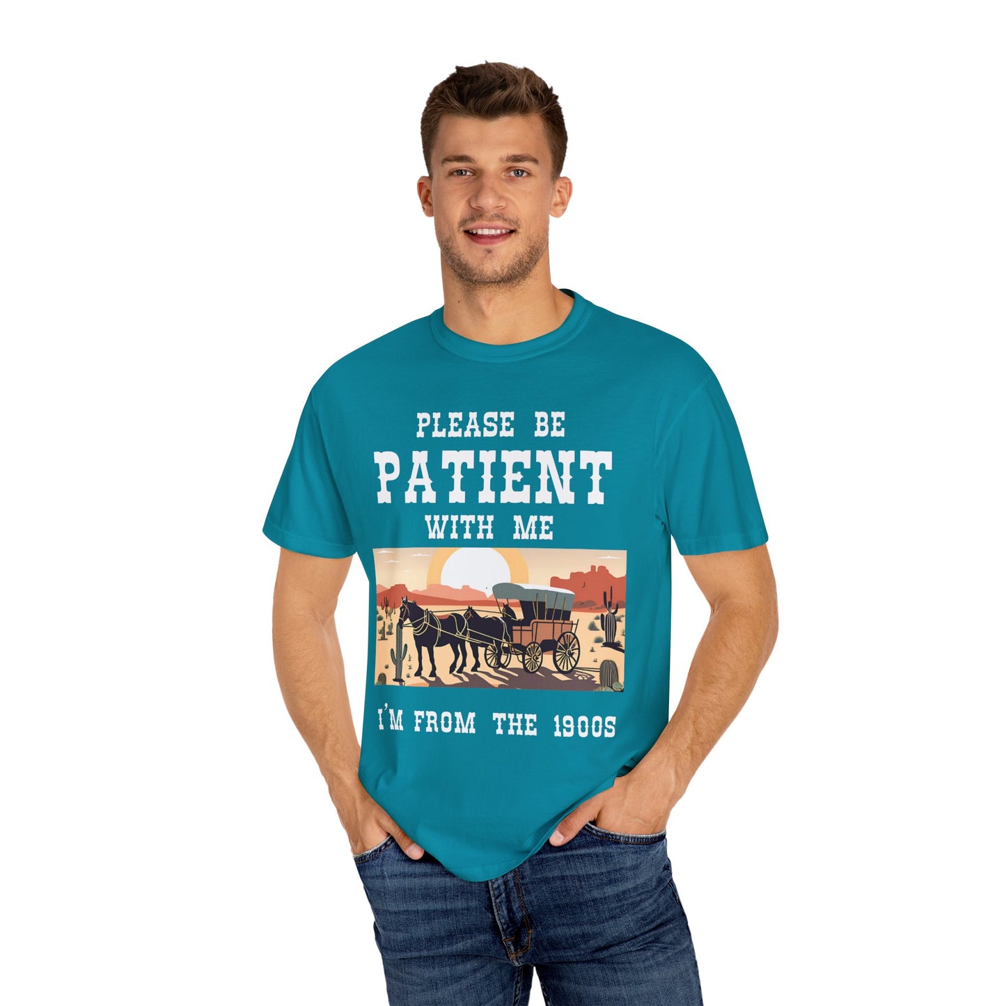 'Please Be Patient' Vintage 1900s Unisex Garment-Dyed T-Shirt