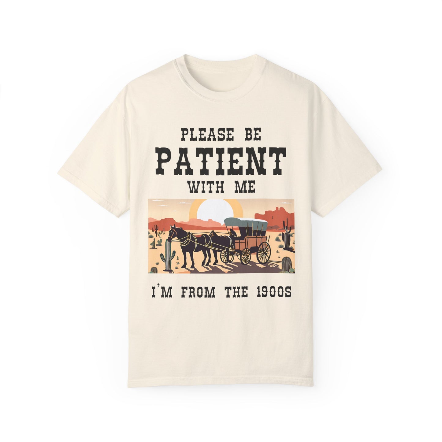 Vintage Patient Tee - Unisex Garment-Dyed T-Shirt with Retro 1900s Design