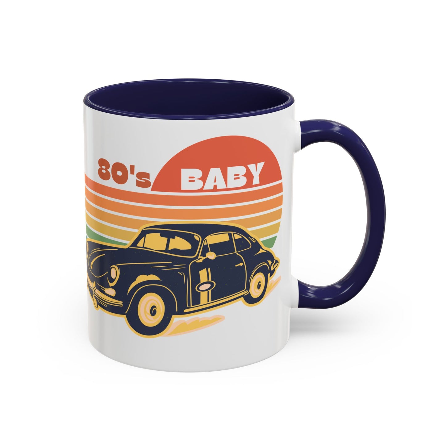 Retro 80's Baby Coffee Mug - Vintage Car Design, Perfect for Nostalgia Lovers