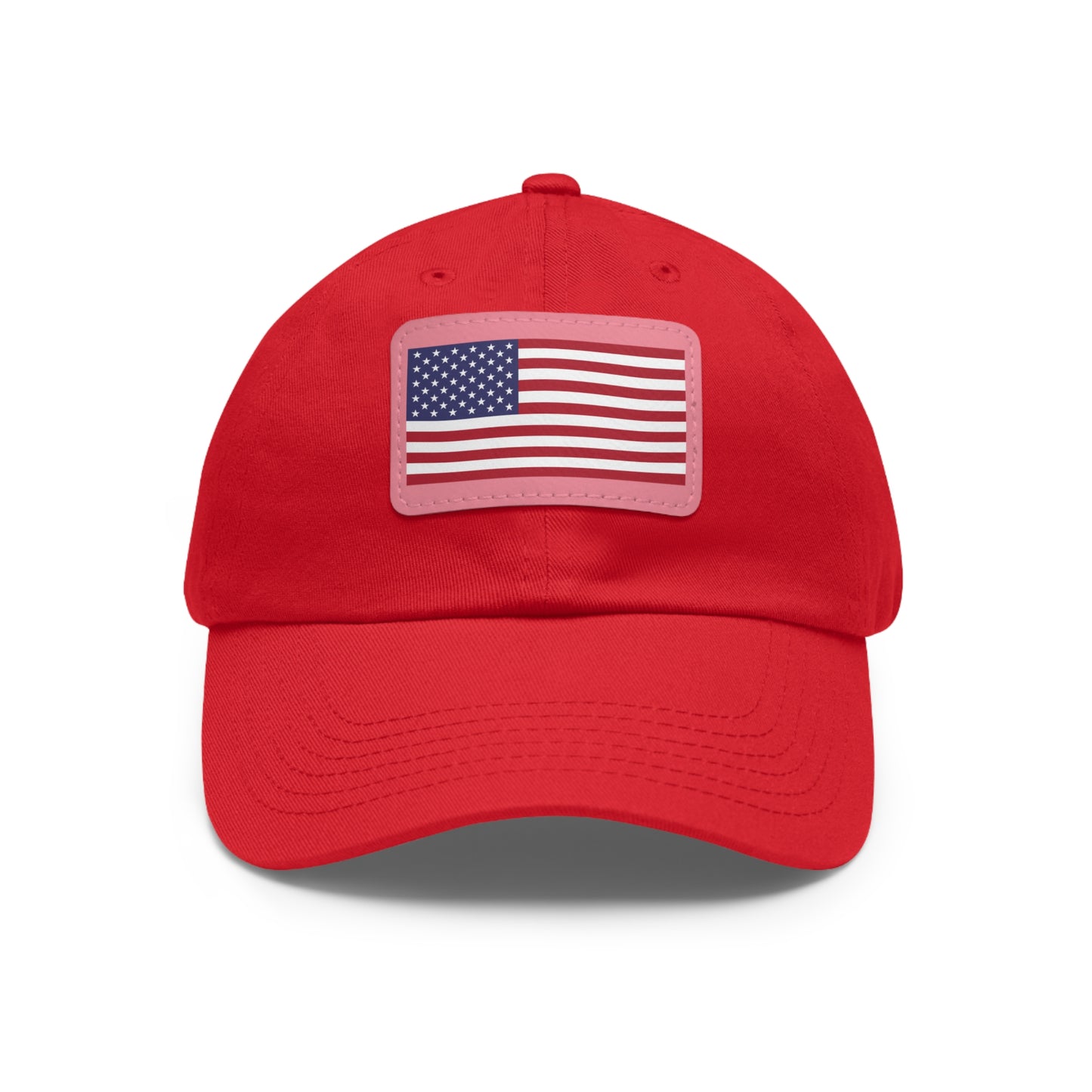 Patriotic Dad Hat with Leather Patch – USA Flag Cap for Summer Adventures