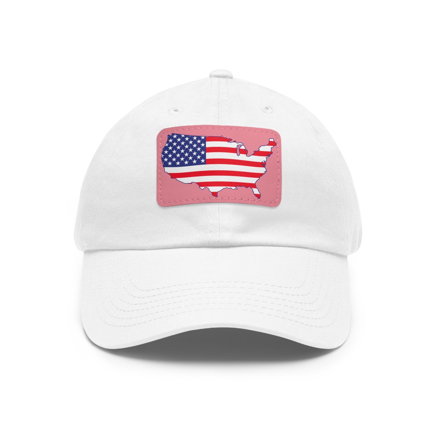 Patriotic Dad Hat with Leather Patch - USA Flag Cap for Outdoors