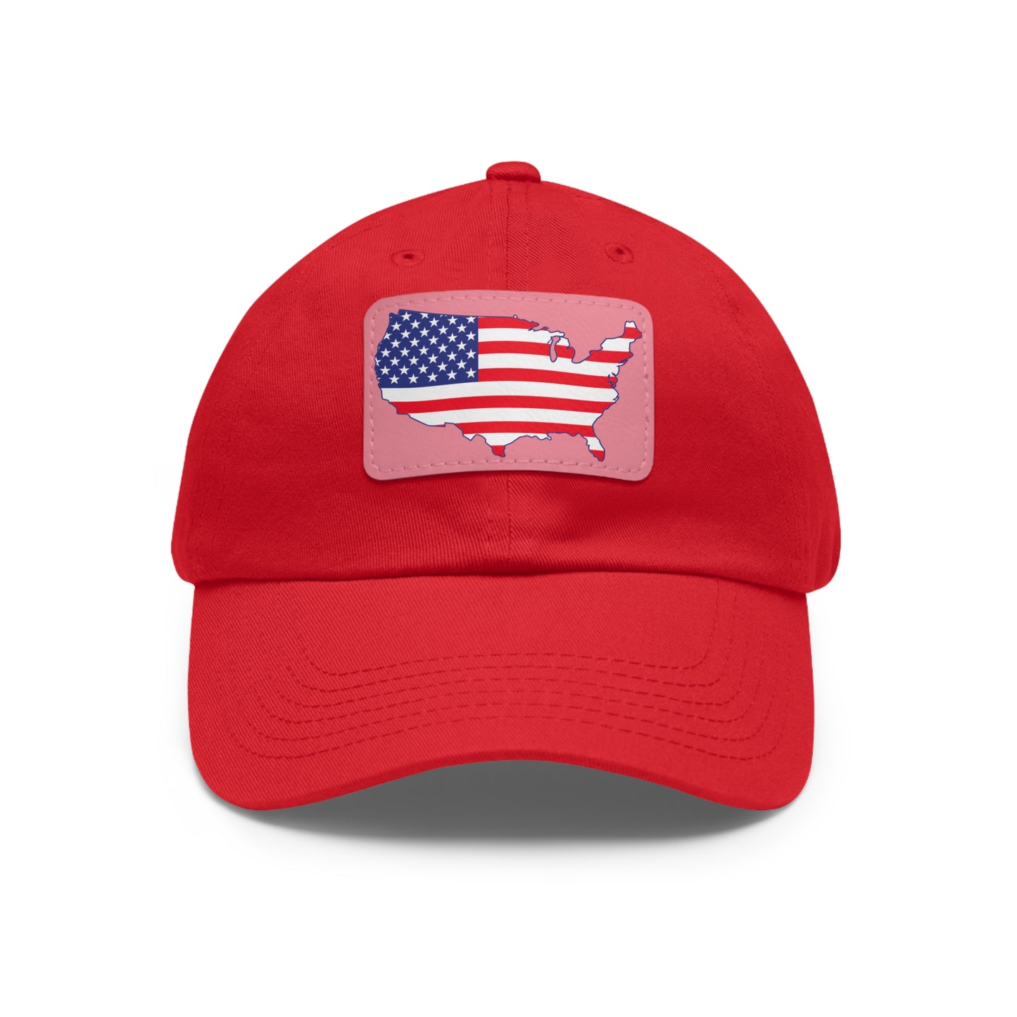 Patriotic Dad Hat with Leather Patch - USA Flag Cap for Outdoors