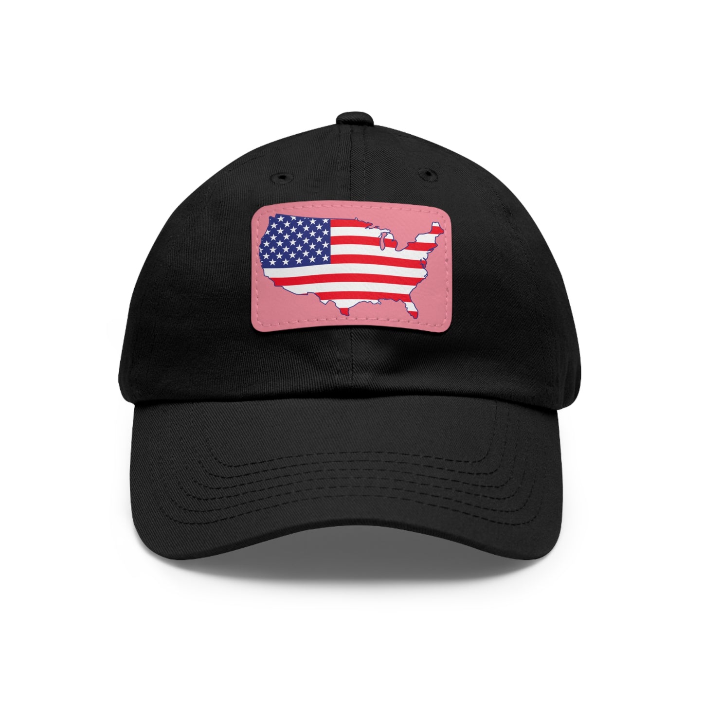 Patriotic Dad Hat with Leather Patch - USA Flag Cap for Outdoors