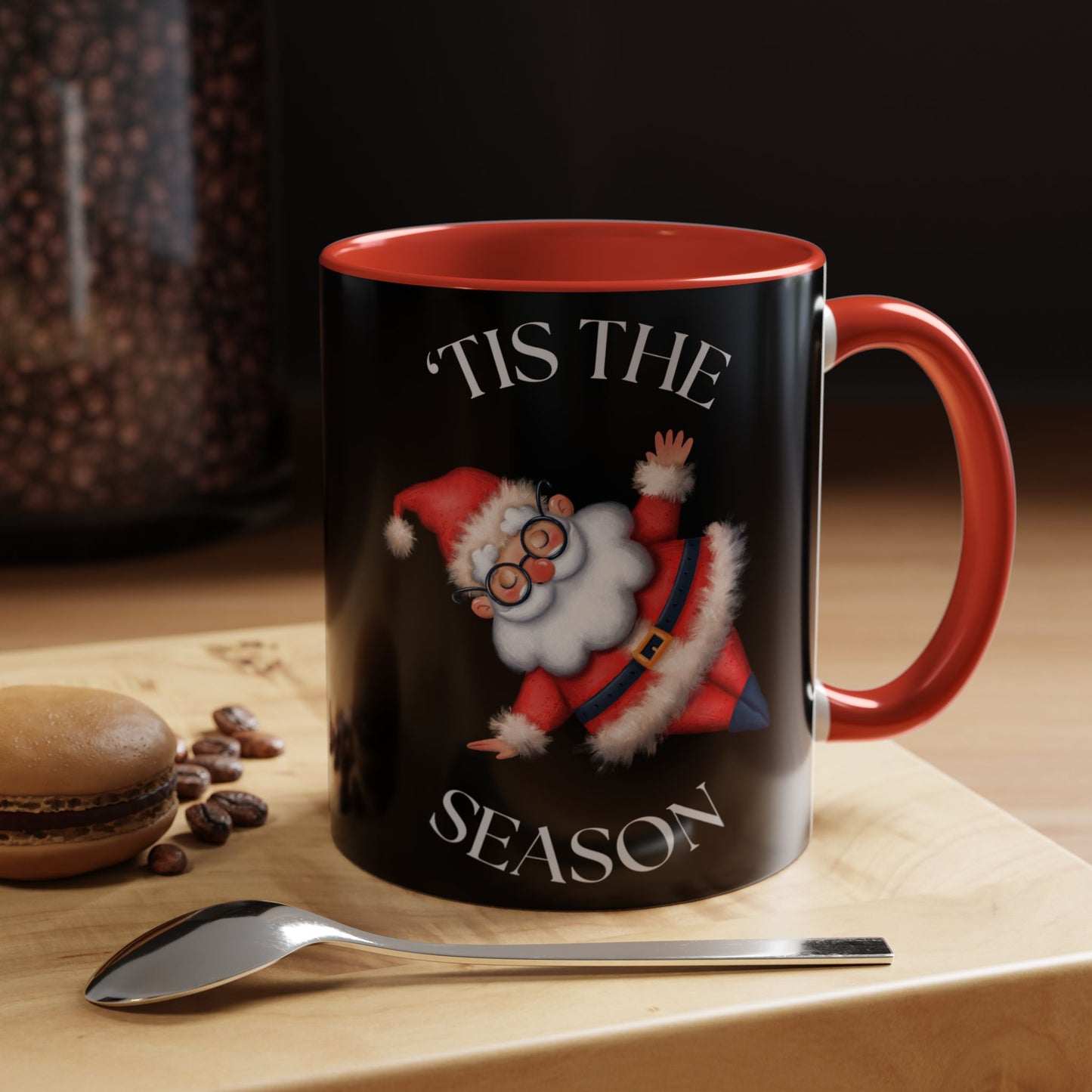 ‘Tis The Season Santa Accent Coffee Mug - Christmas Holiday Drinkware