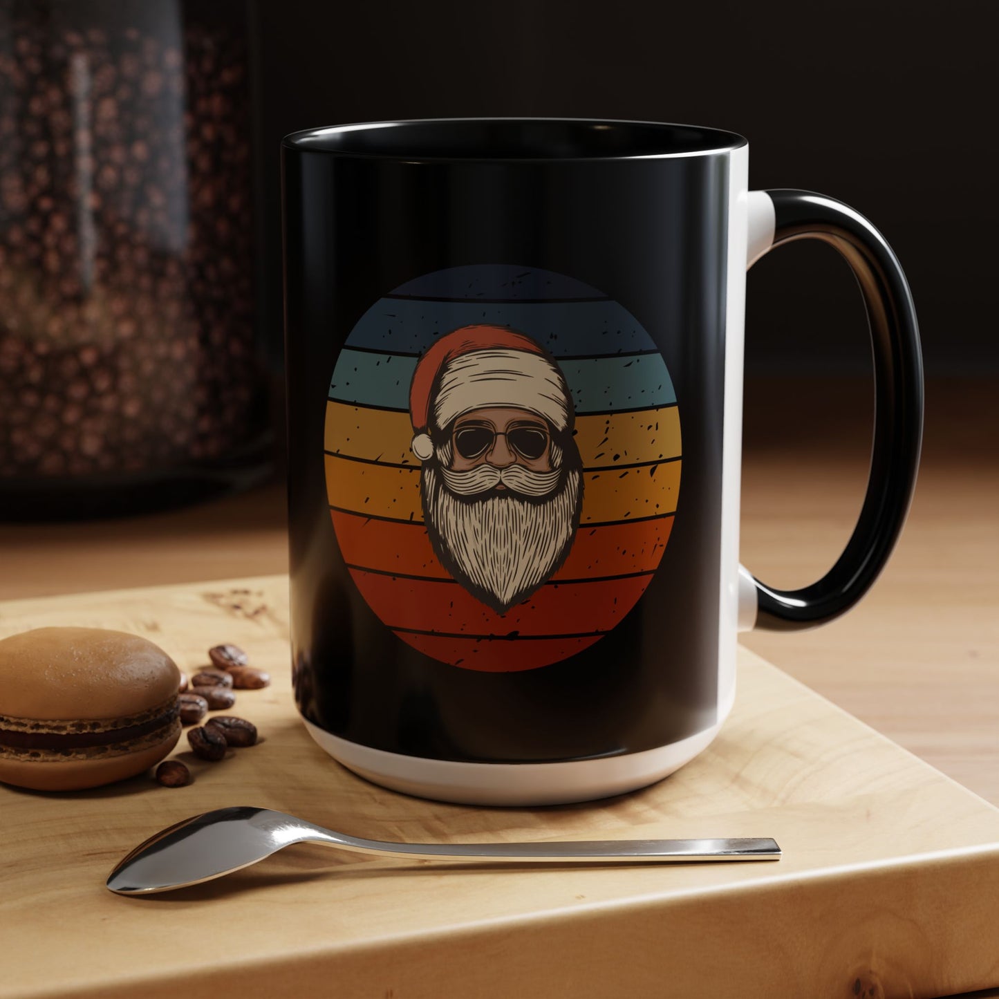 Cool Santa Accent Coffee Mug - Stylish Holiday Drinkware