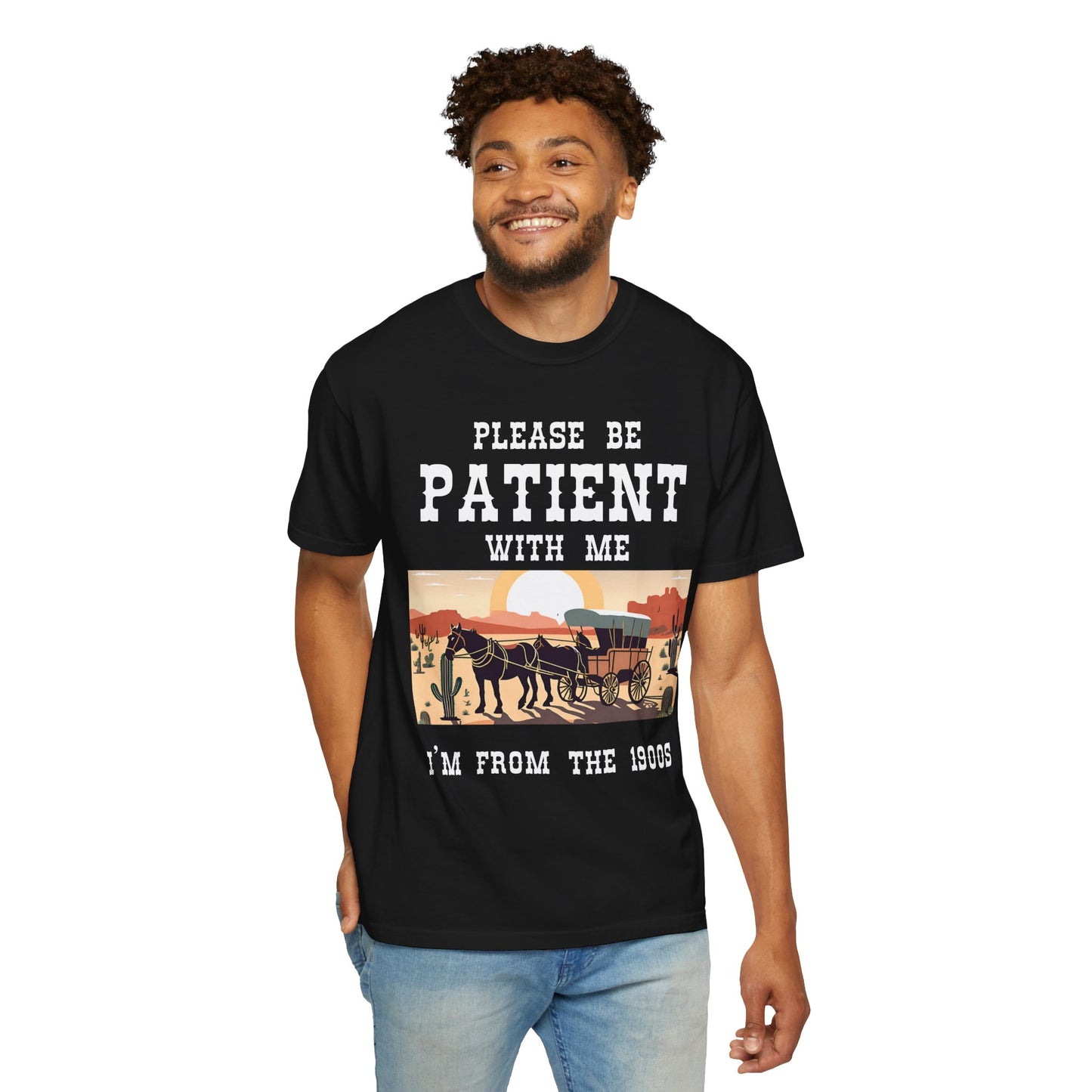 'Please Be Patient' Vintage 1900s Unisex Garment-Dyed T-Shirt