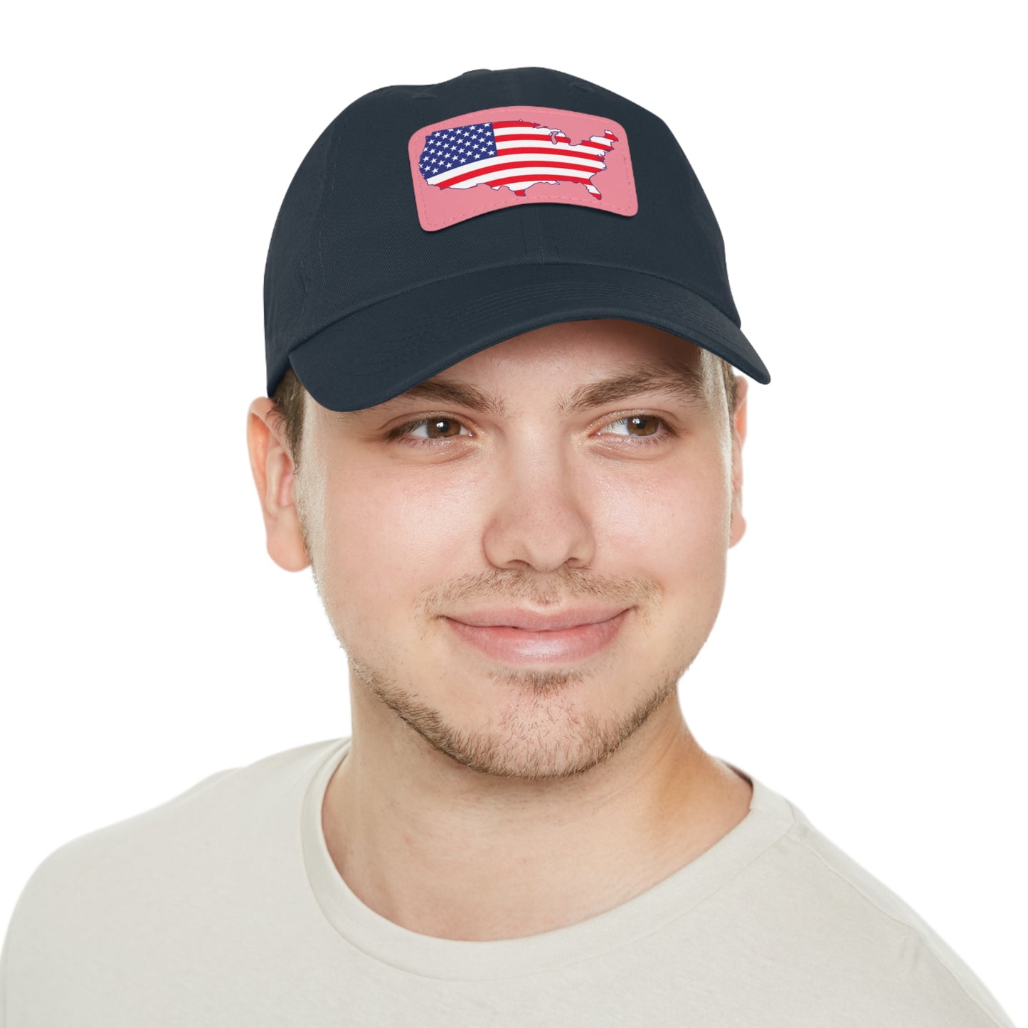 Patriotic Dad Hat with Leather Patch - USA Flag Cap for Outdoors