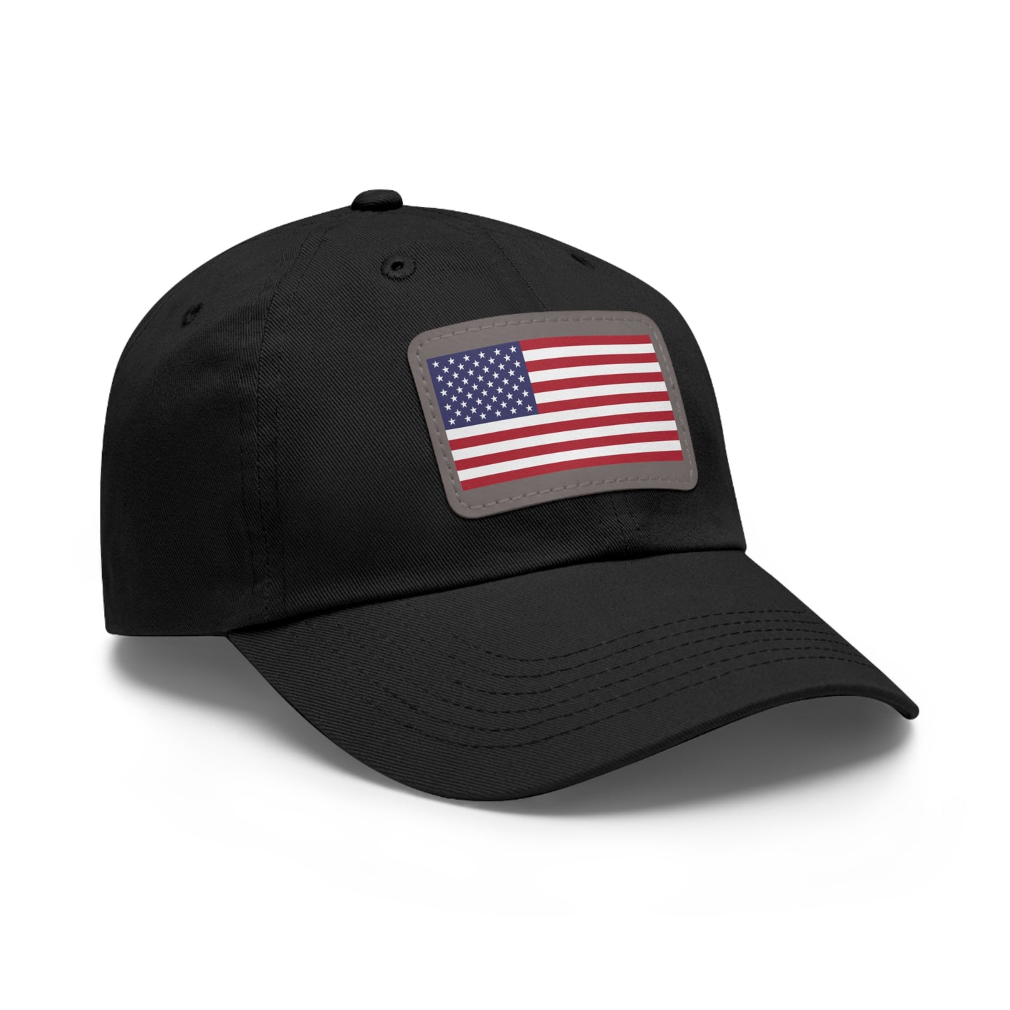 Patriotic Dad Hat with Leather Patch – USA Flag Cap for Summer Adventures