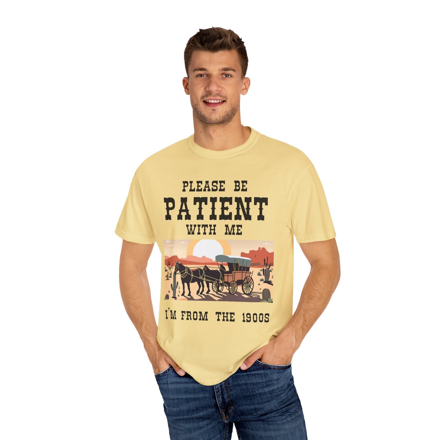 Vintage Patient Tee - Unisex Garment-Dyed T-Shirt with Retro 1900s Design