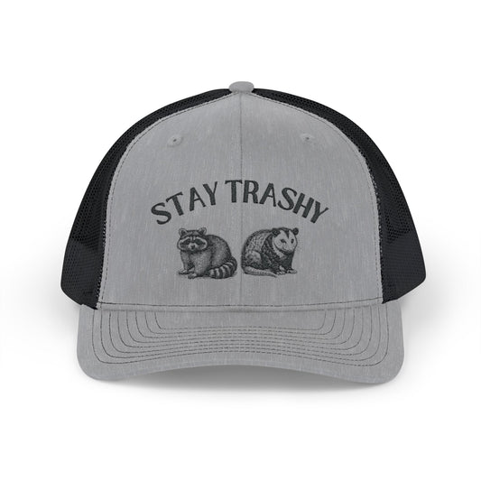 Stay Trashy Snapback Trucker Cap - Fun Animal Design for Nature Lovers