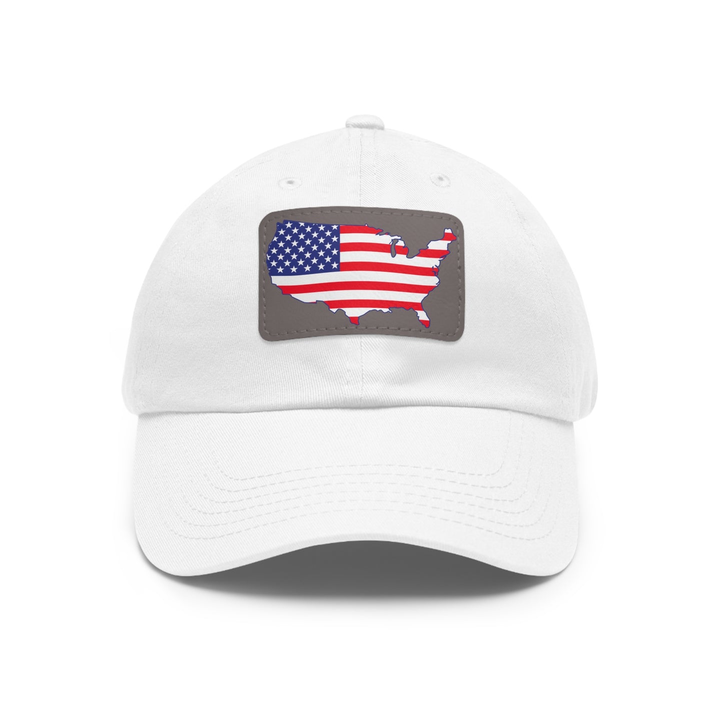 Patriotic Dad Hat with Leather Patch - USA Flag Cap for Outdoors