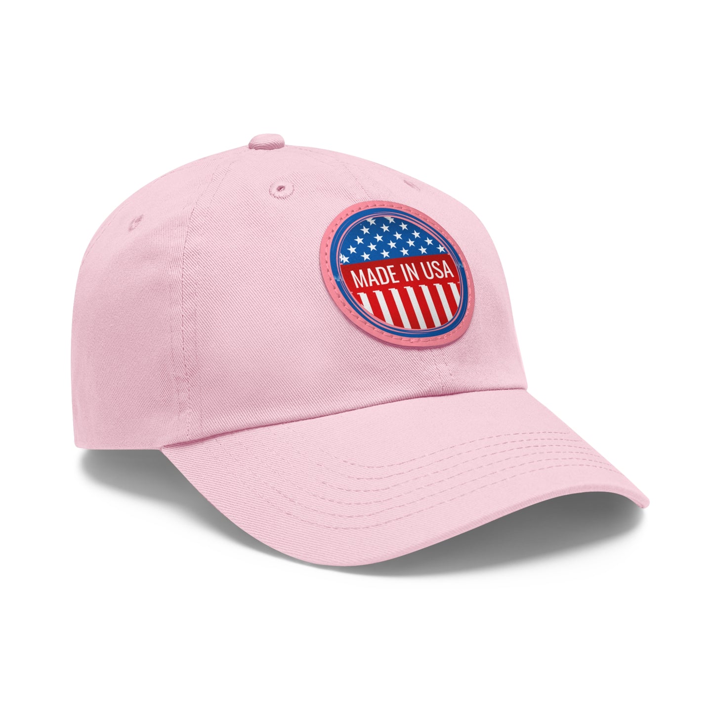 Patriotic Dad Hat with Leather Patch - Made in USA