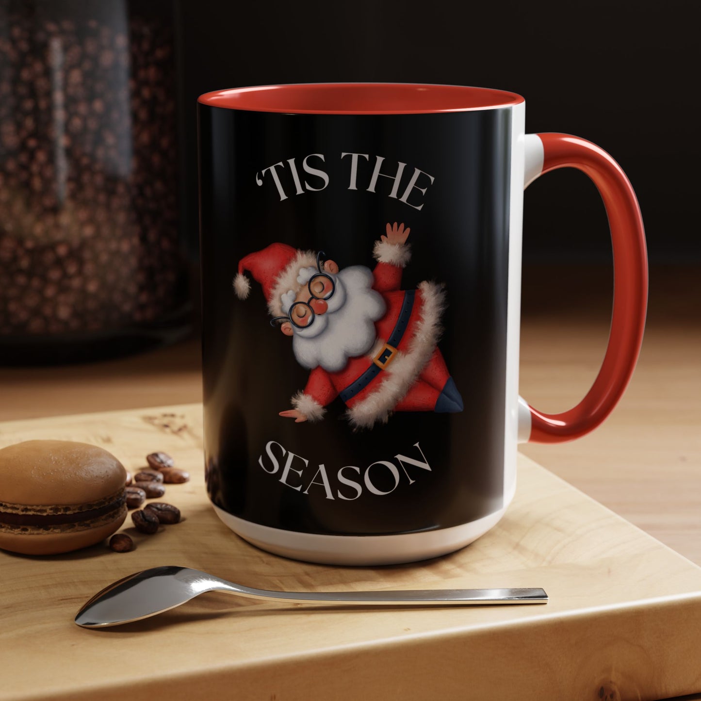 ‘Tis The Season Santa Accent Coffee Mug - Christmas Holiday Drinkware