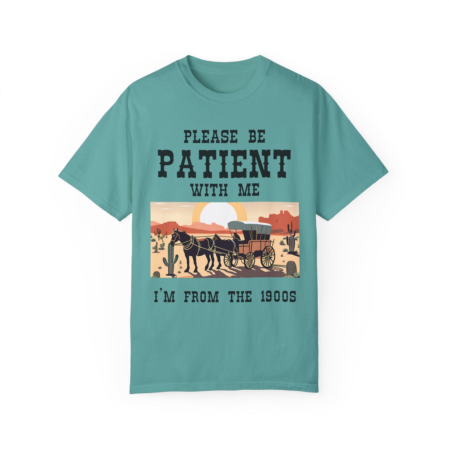 Vintage Patient Tee - Unisex Garment-Dyed T-Shirt with Retro 1900s Design