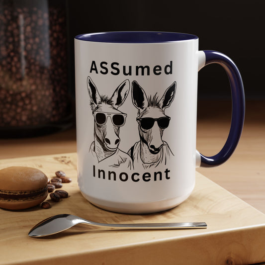 Cool Kangaroo Coffee Mug - "Assumed Innocent" - Stylish Black Accent