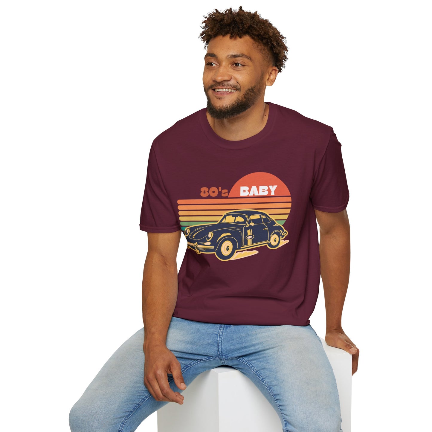 80's Baby Vintage Car Unisex Softstyle T-Shirt