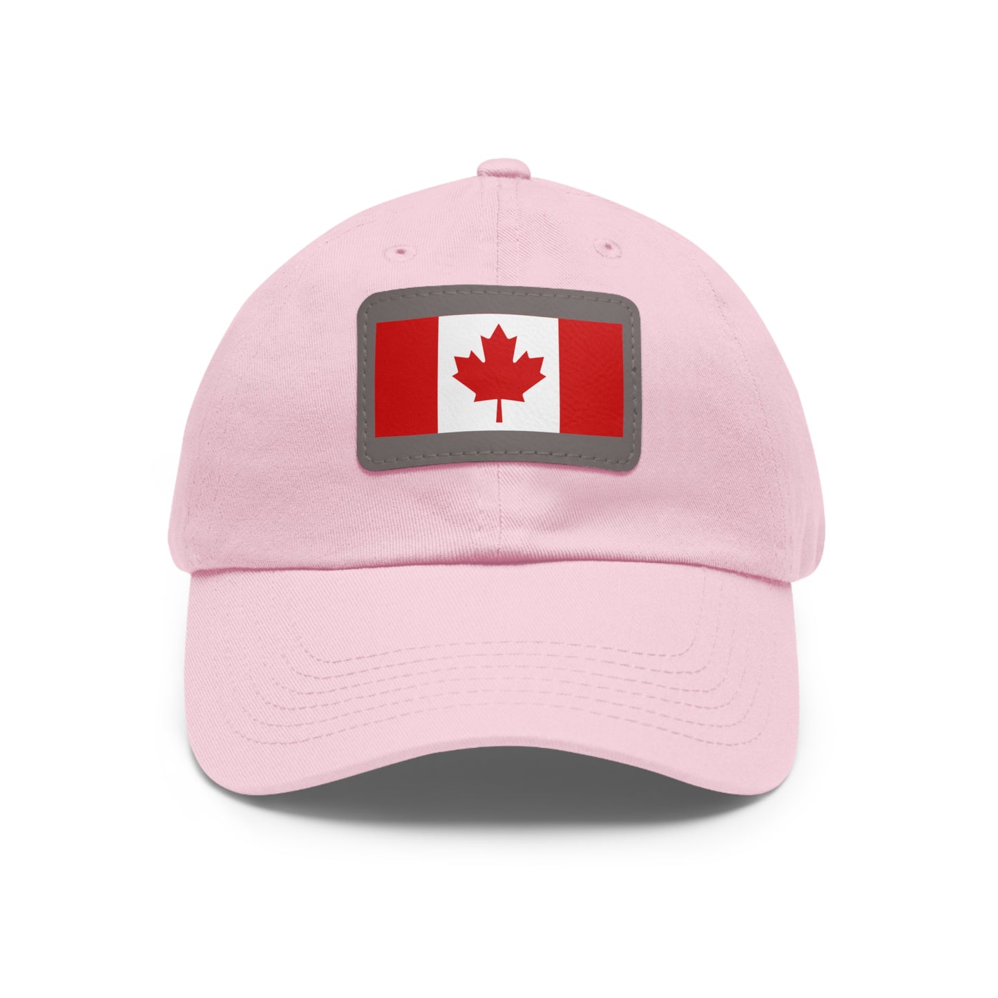 Canada Flag Dad Hat with Leather Patch | Classic White Cap for Outdoors & Celebrations