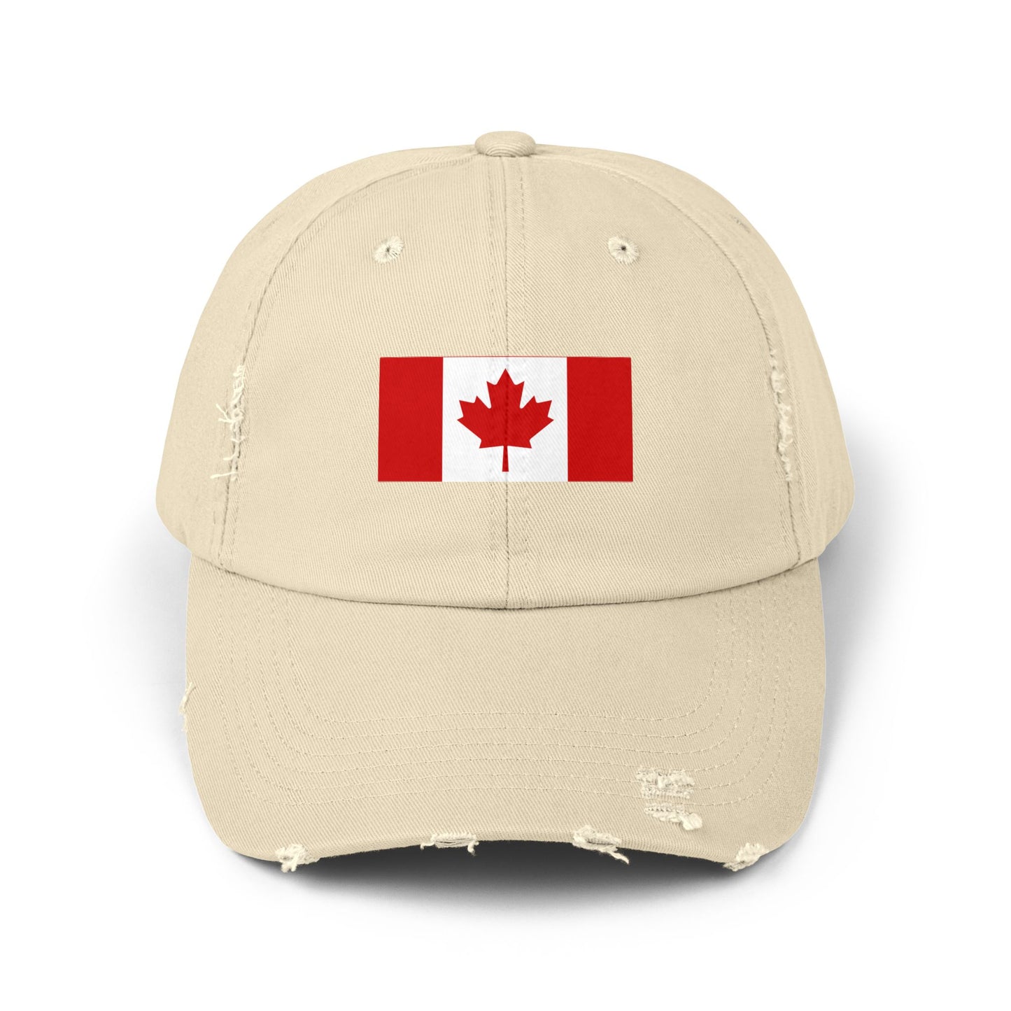 Canada Flag Distressed Cap - Unisex Pink Hat for Casual Style