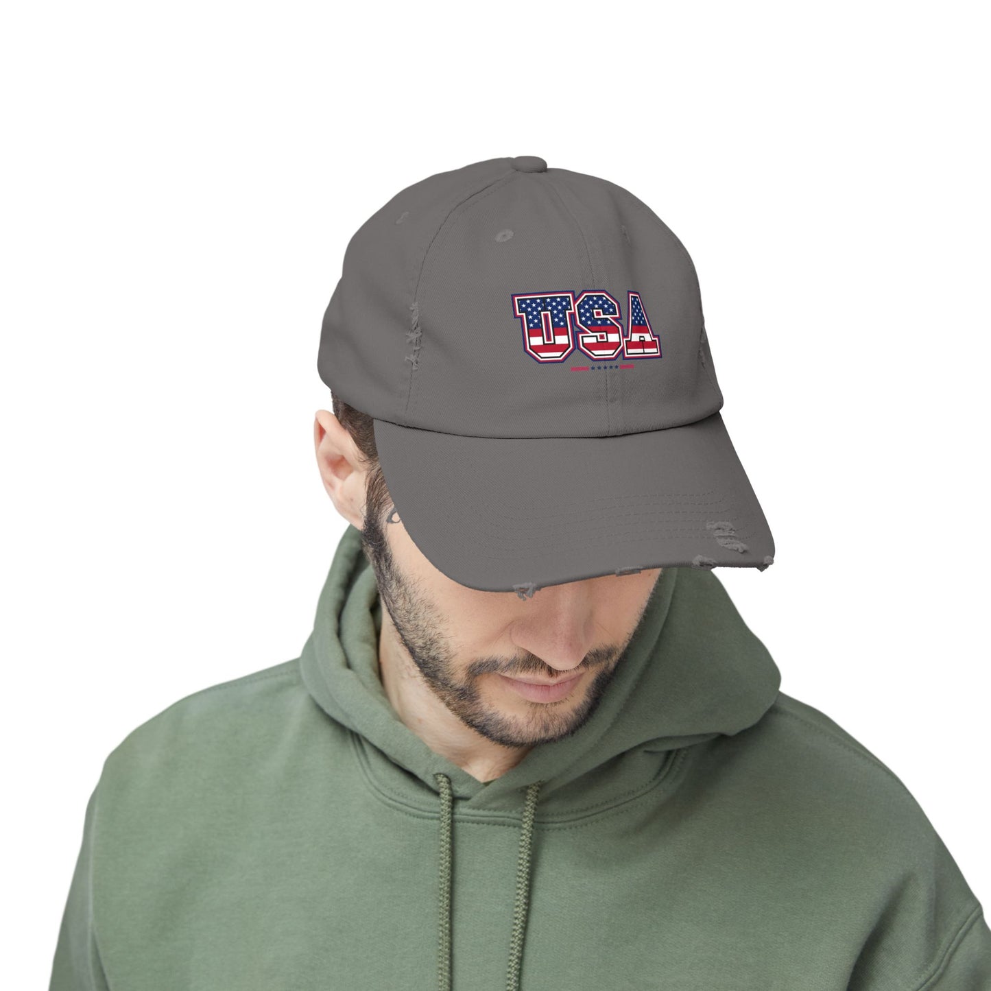 Unisex Distressed USA Cap - Casual Style for Outdoor Adventures