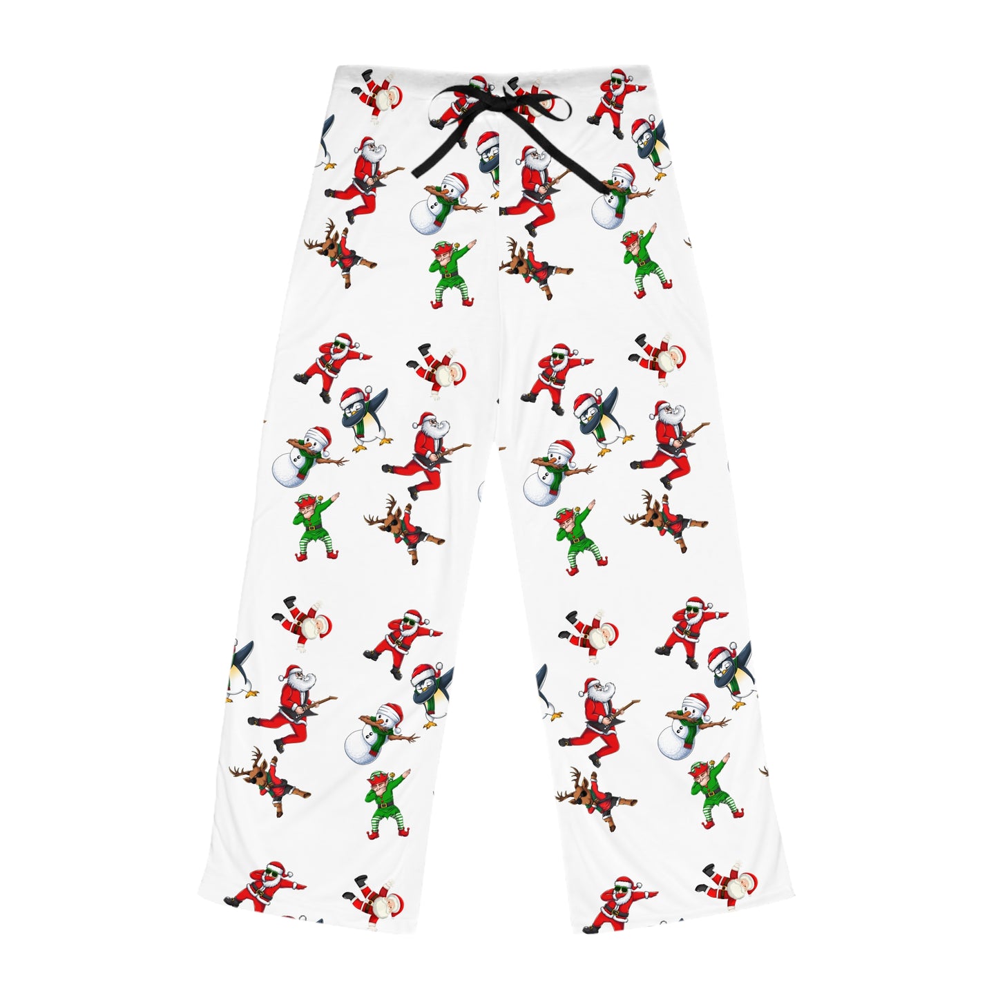 Festive Holiday Pajama Pants for Women - Fun Santa and Elf Design