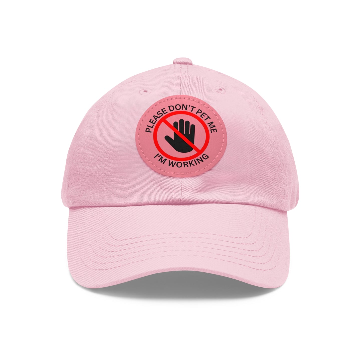 Funny Dad Hat with Leather Patch - 'Please Don't Pet Me, I'm Working'