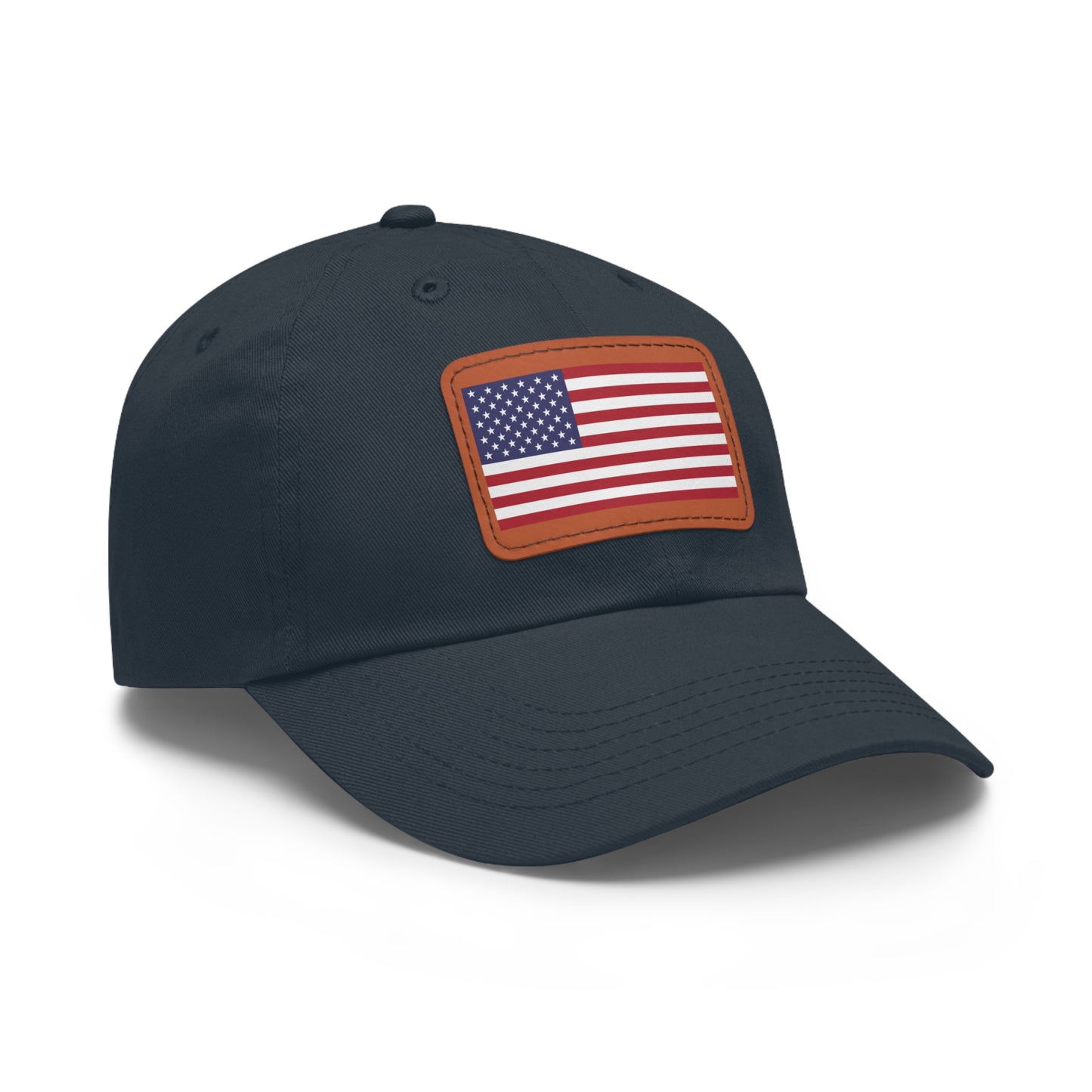 Patriotic Dad Hat with Leather Patch – USA Flag Cap for Summer Adventures