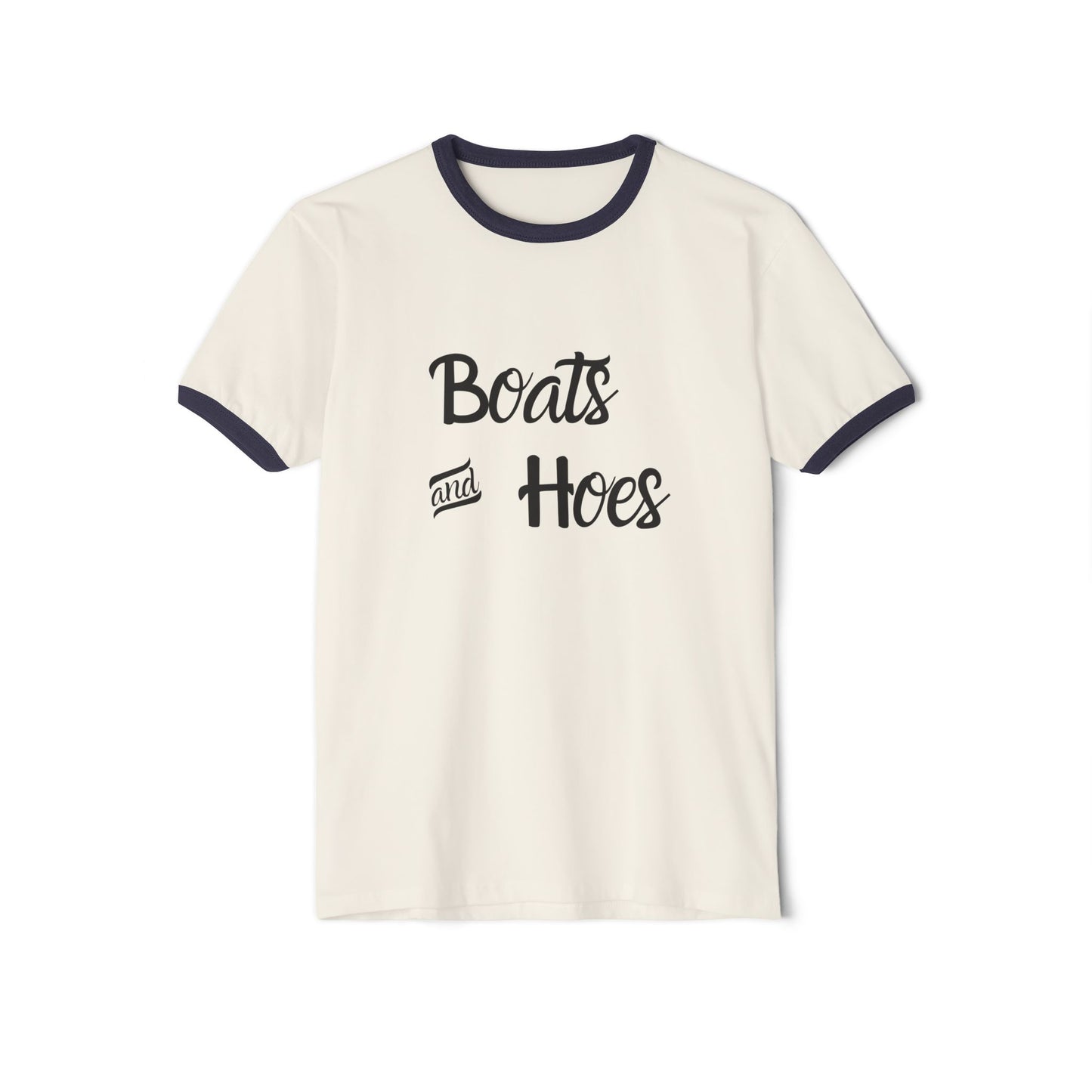 Boats and Hoes Unisex Cotton Ringer T-Shirt - Fun Casual Tee for Summer and Boating Adventures