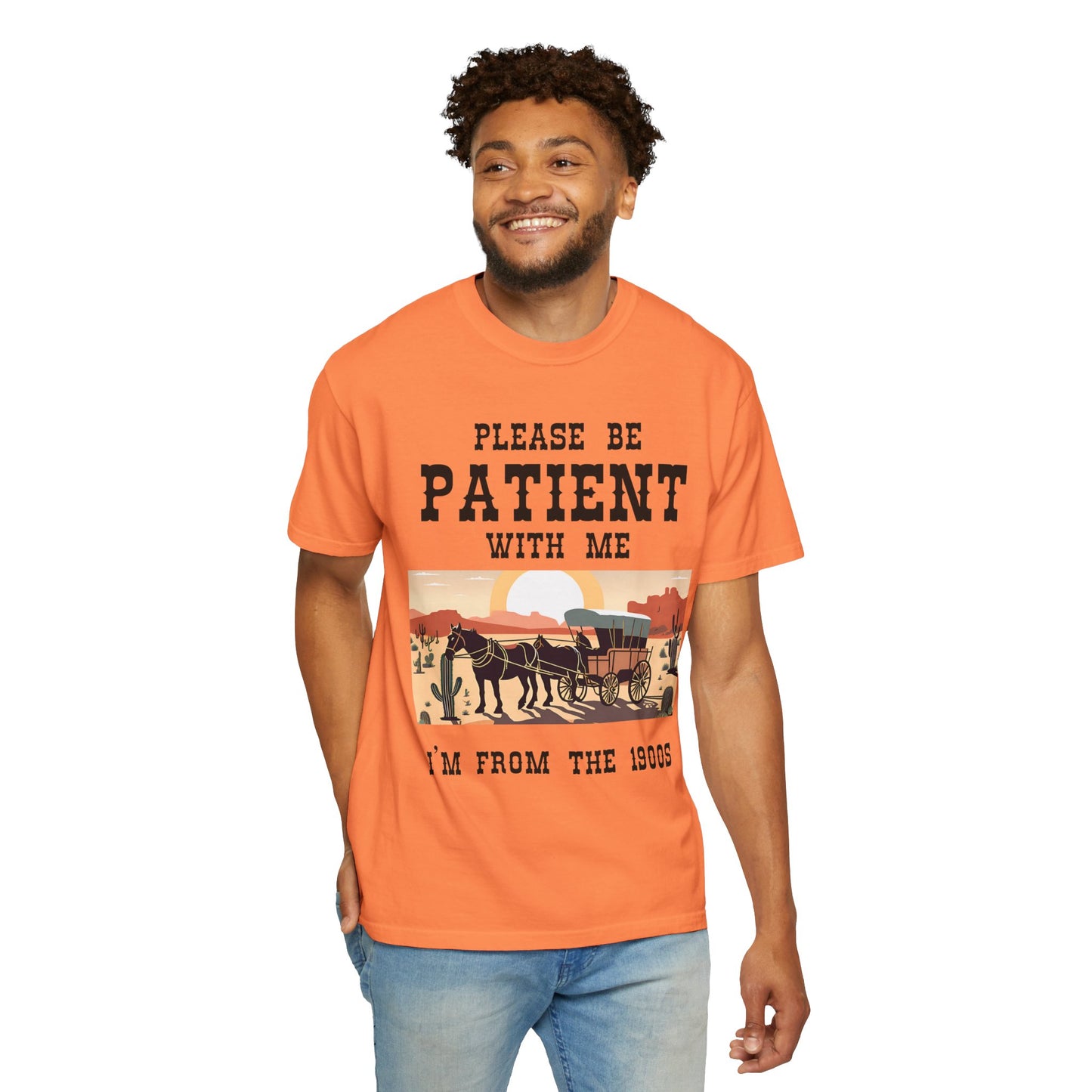 Vintage Patient Tee - Unisex Garment-Dyed T-Shirt with Retro 1900s Design