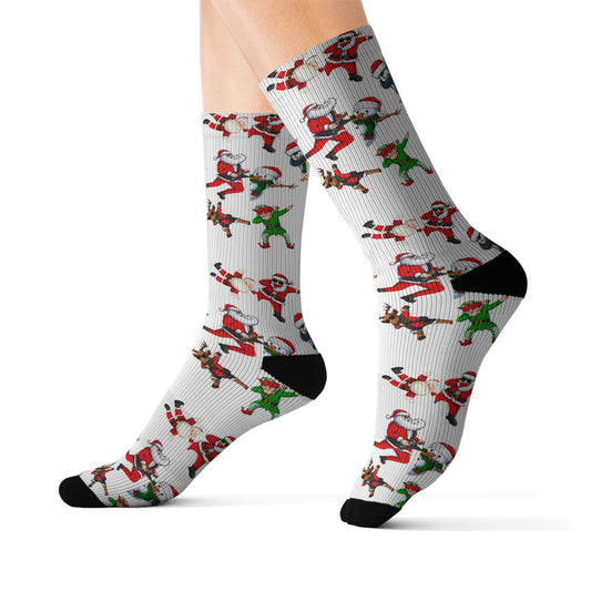 Festive Holiday Character Socks - Fun Christmas Sublimation Design