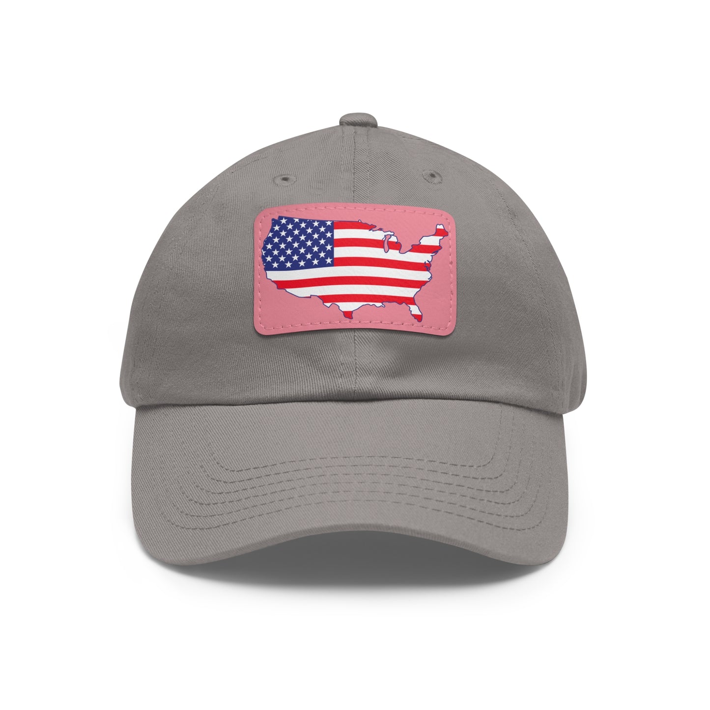 Patriotic Dad Hat with Leather Patch - USA Flag Cap for Outdoors